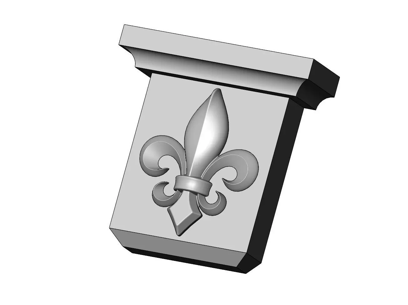Neoclassical decorative Heraldic lily corbel and bracket 3D print model_0