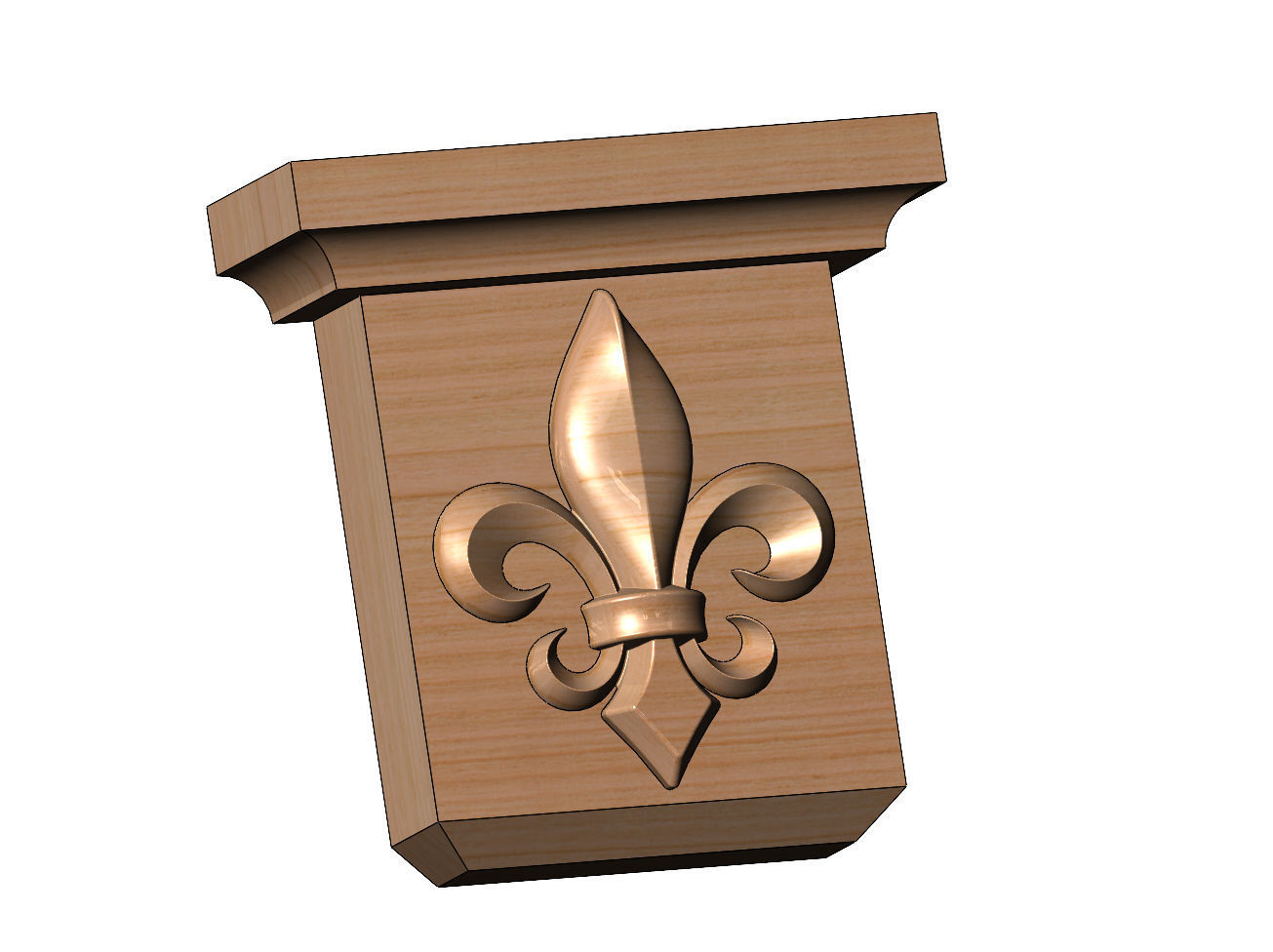 Neoclassical decorative Heraldic lily corbel and bracket 3D print model_8