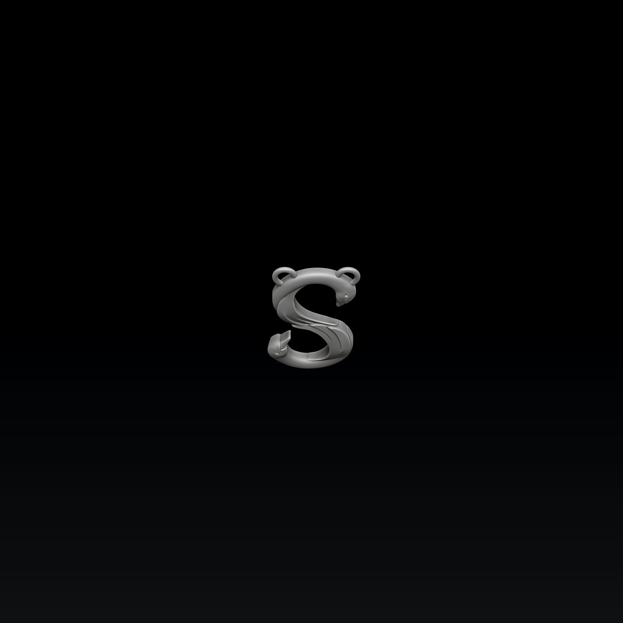 Bird Letter S Pendant 3D print model_6