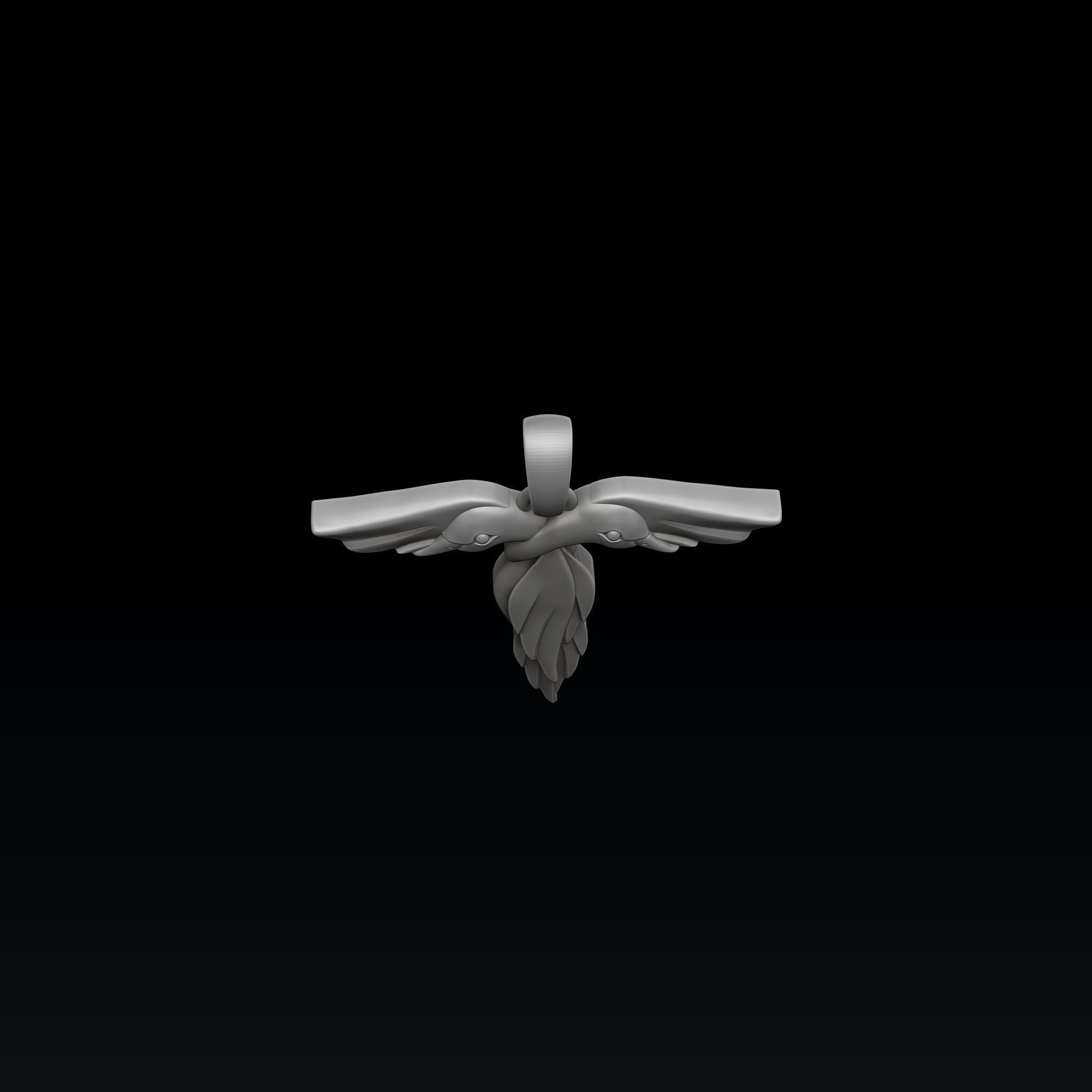 Bird Letter T Pendant 3D print model_7