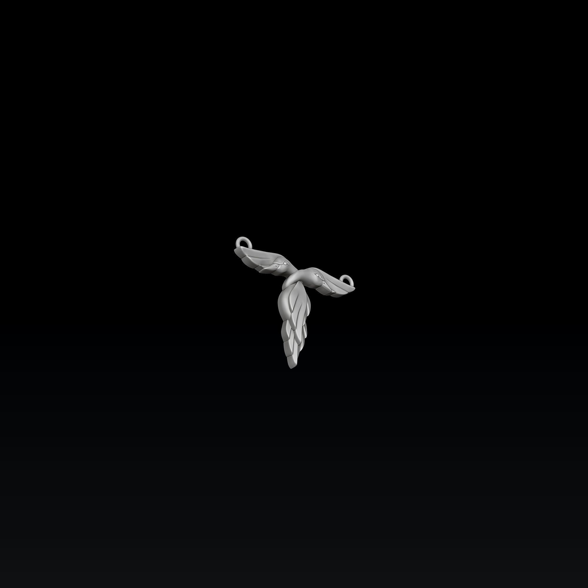 Bird Letter T Pendant 3D print model_5