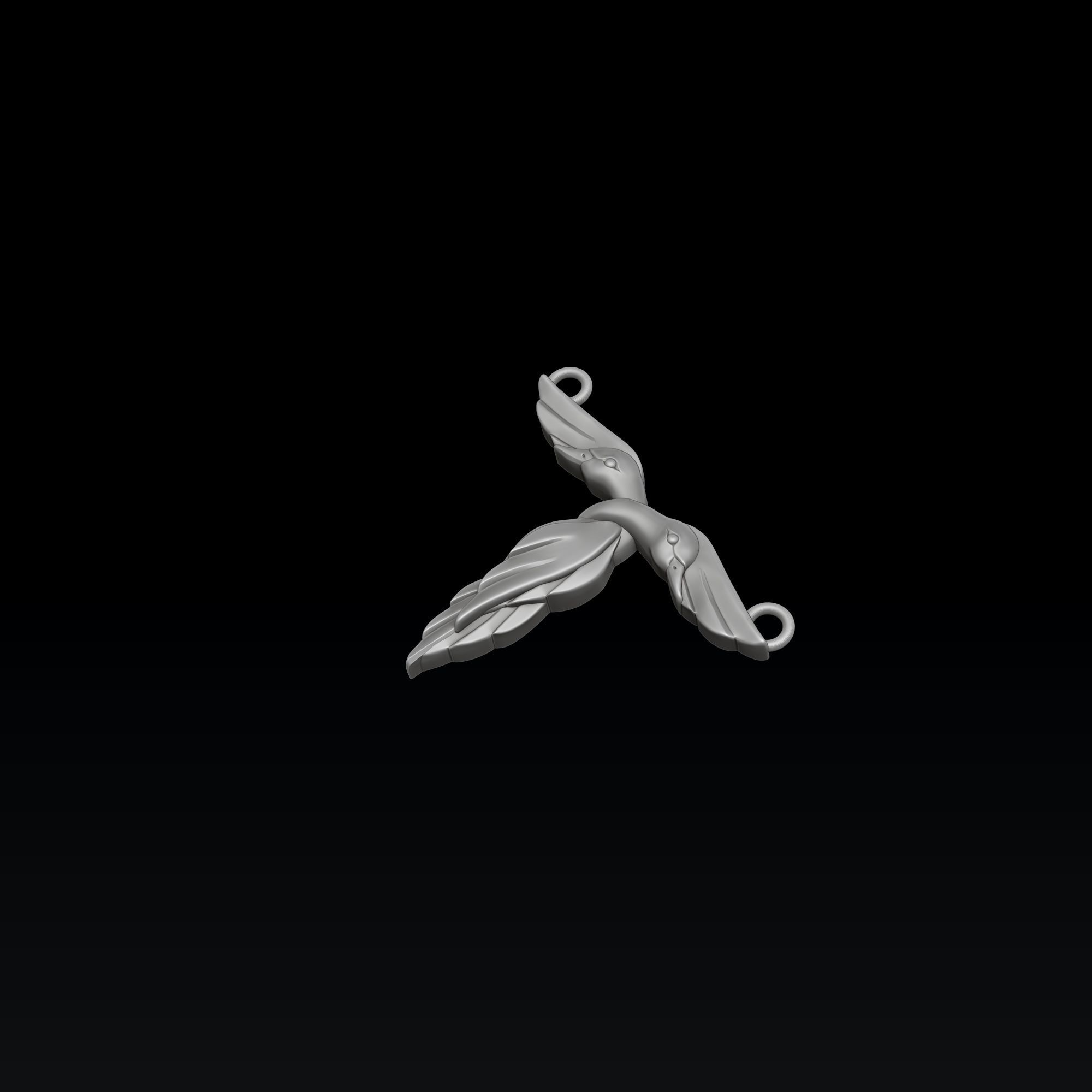 Bird Letter T Pendant 3D print model_6