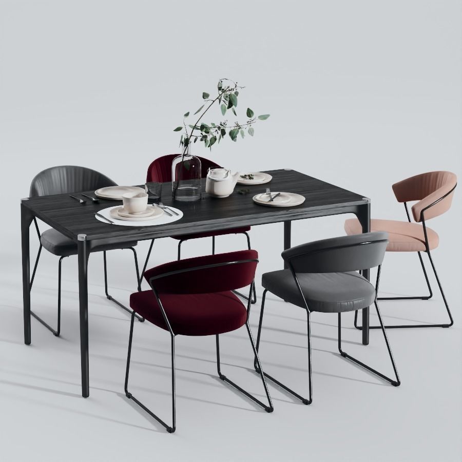 Minimalism Dining Set 3dsmax 3D model | CGTrader