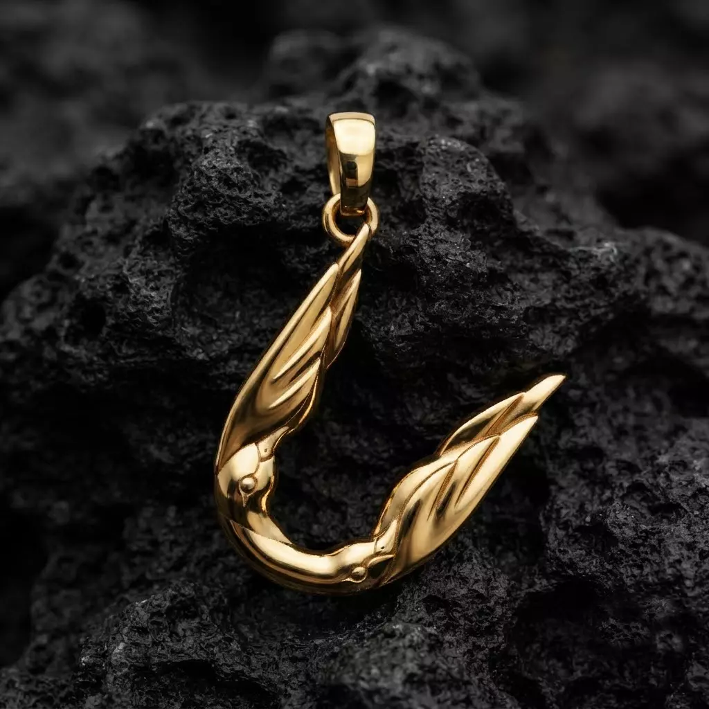Bird Letter U Pendant 3D print model