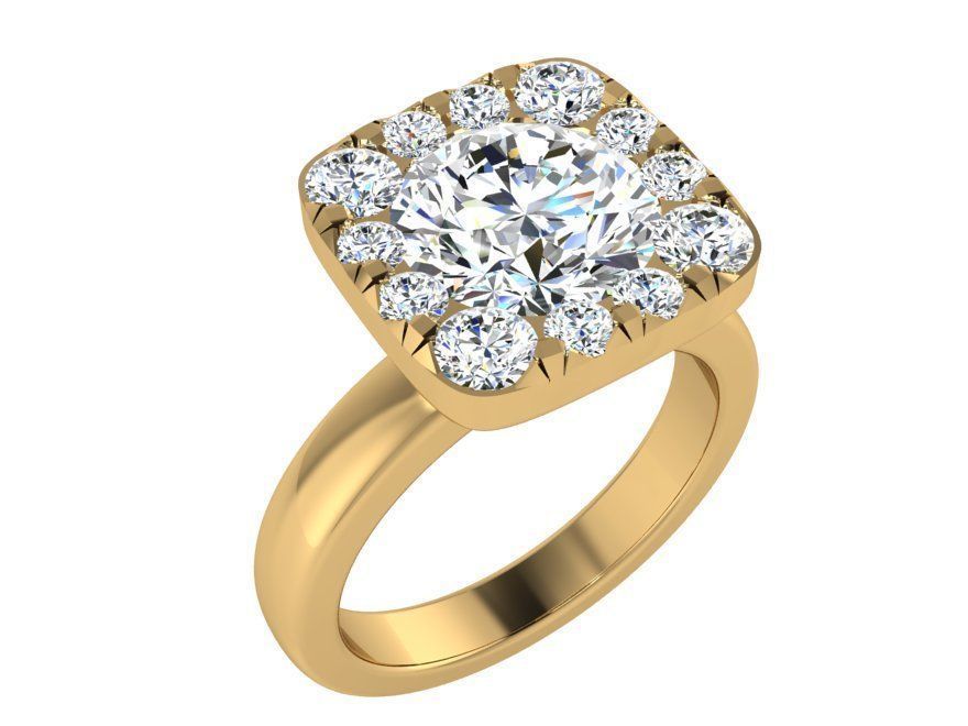 Square diamond ring 3272 3D print model 3D print model_1