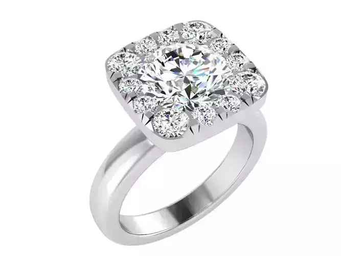 Square diamond ring 3272 3D print model