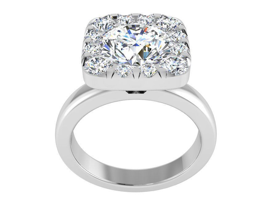 Square diamond ring 3272 3D print model 3D print model_2