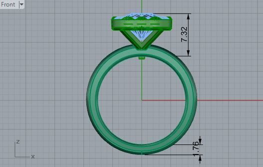 Square diamond ring 3272 3D print model 3D print model_5