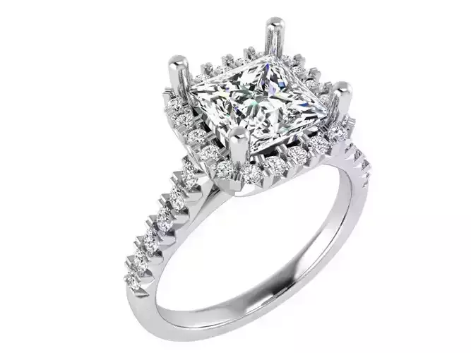 Chain style square diamond ring 3273 3D print model