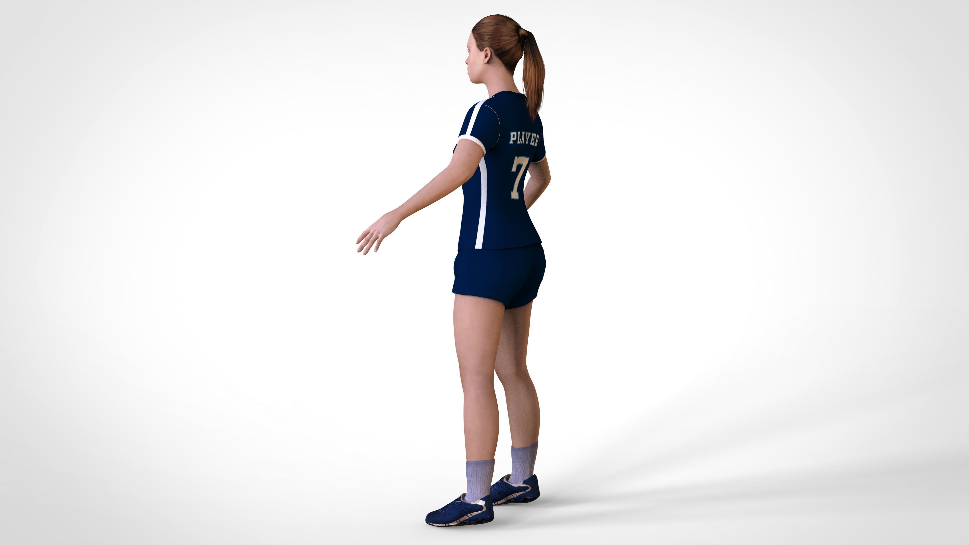 Female Volleyball Player 3D model_4