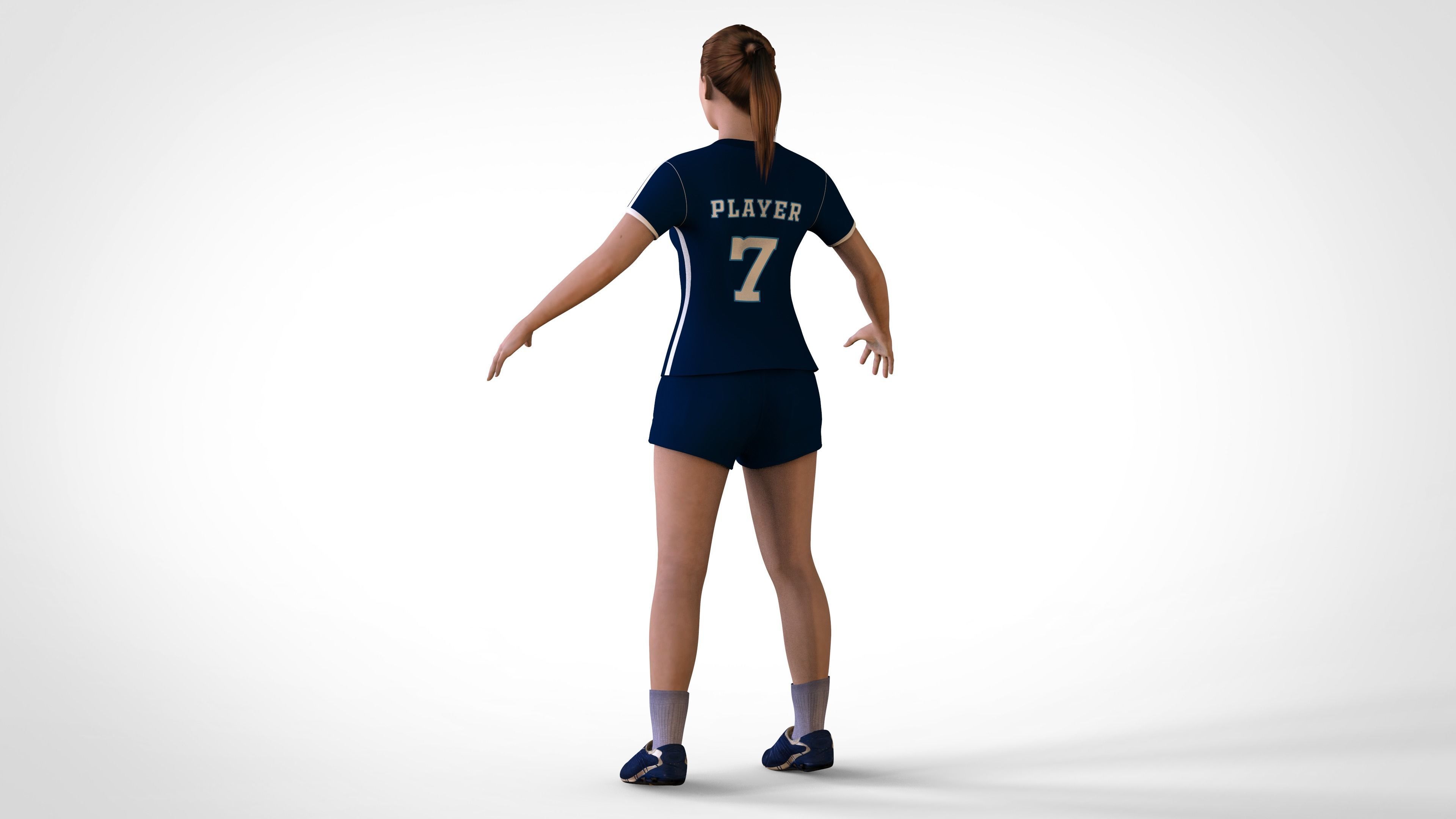 Female Volleyball Player 3D model_5