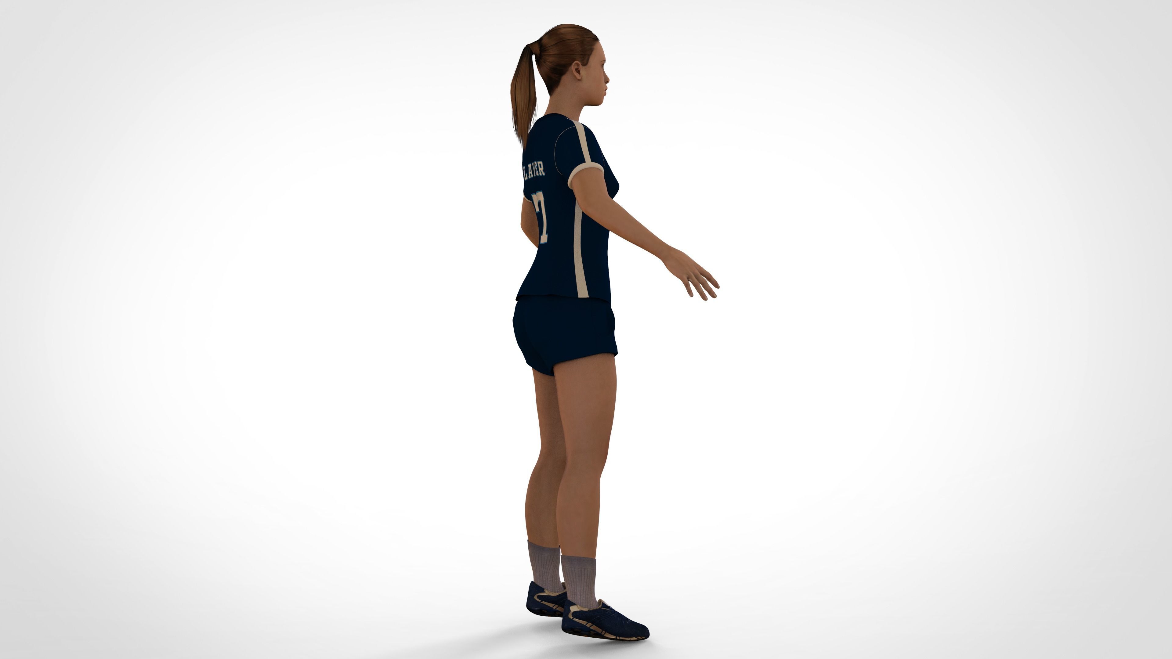 Female Volleyball Player 3D model_7