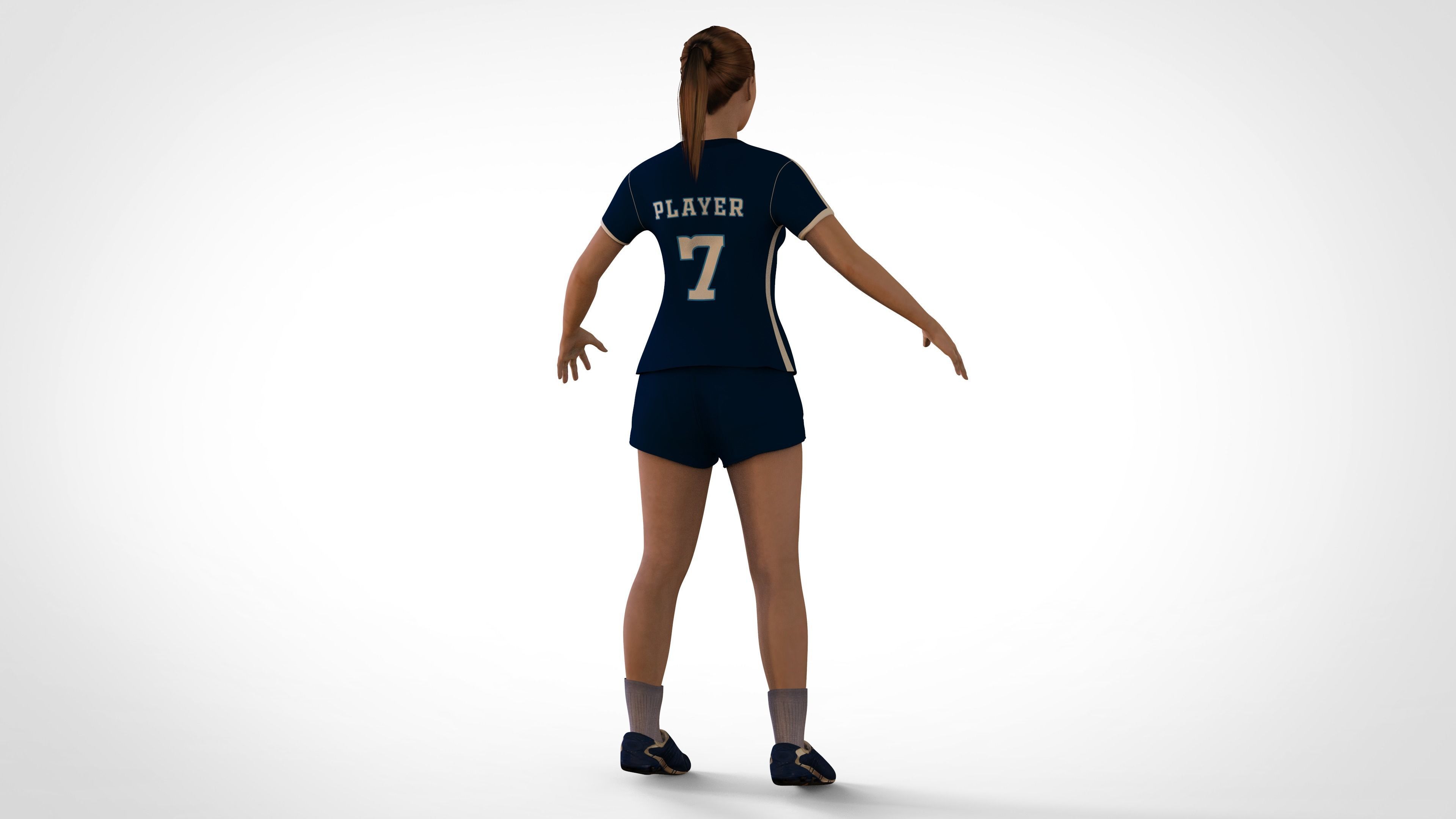 Female Volleyball Player 3D model_6
