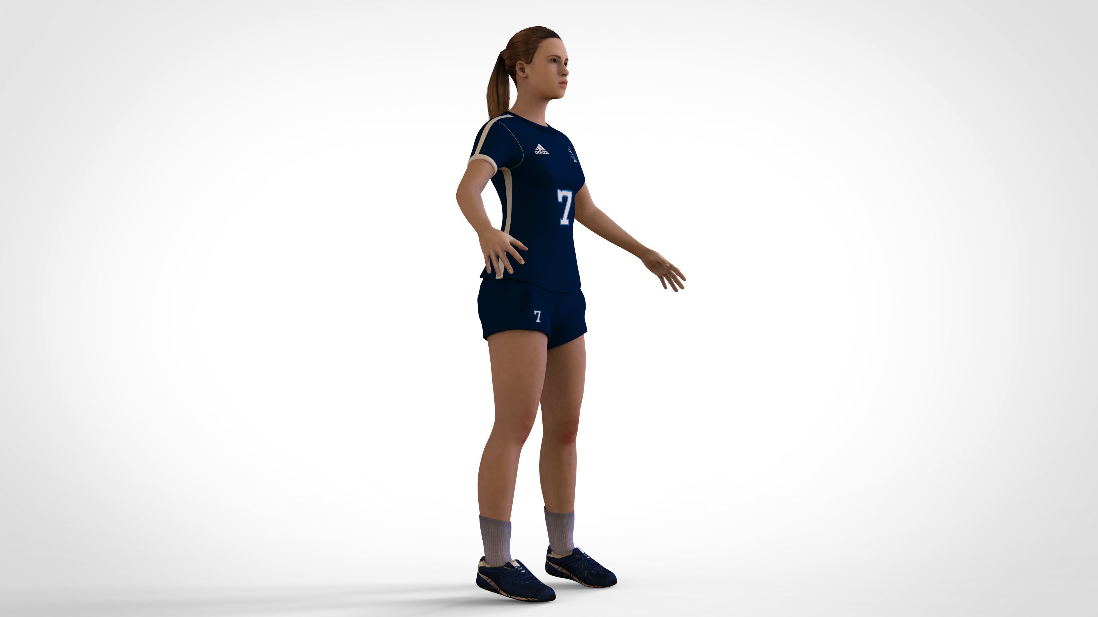 Female Volleyball Player 3D model_8