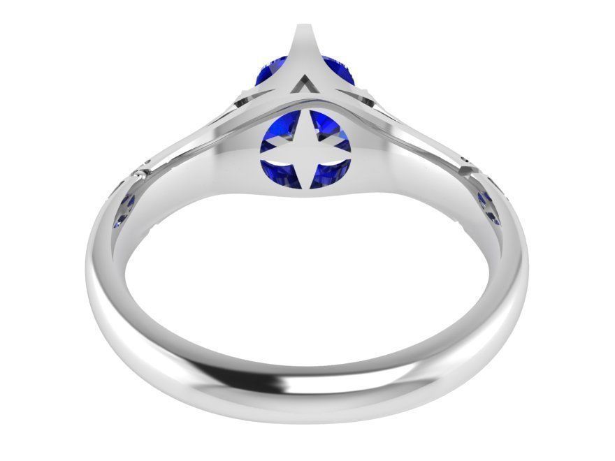Round blue stone ring 3274 3D print model 3D print model_3
