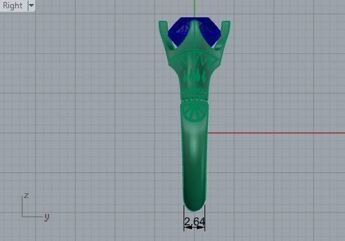 Round blue stone ring 3274 3D print model 3D print model_6