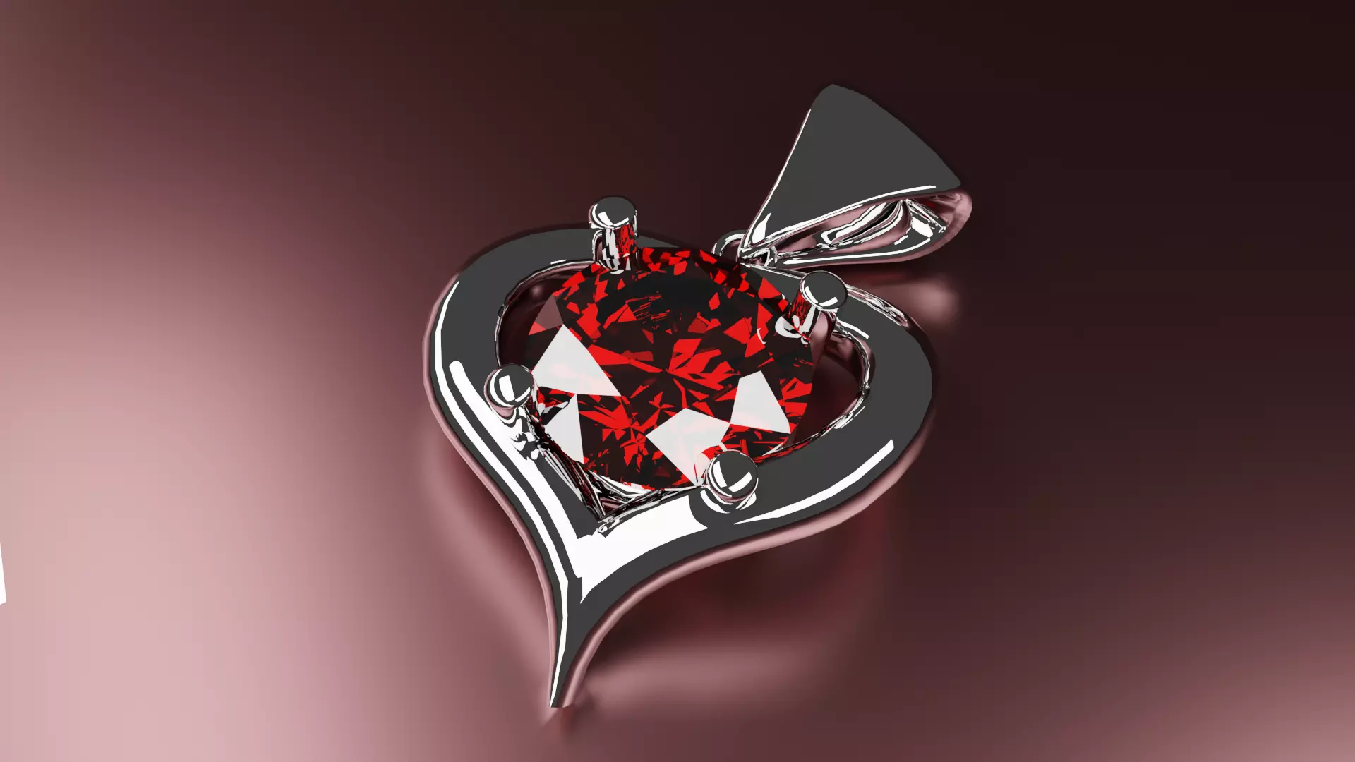 Heart pendant Free 3D model_0