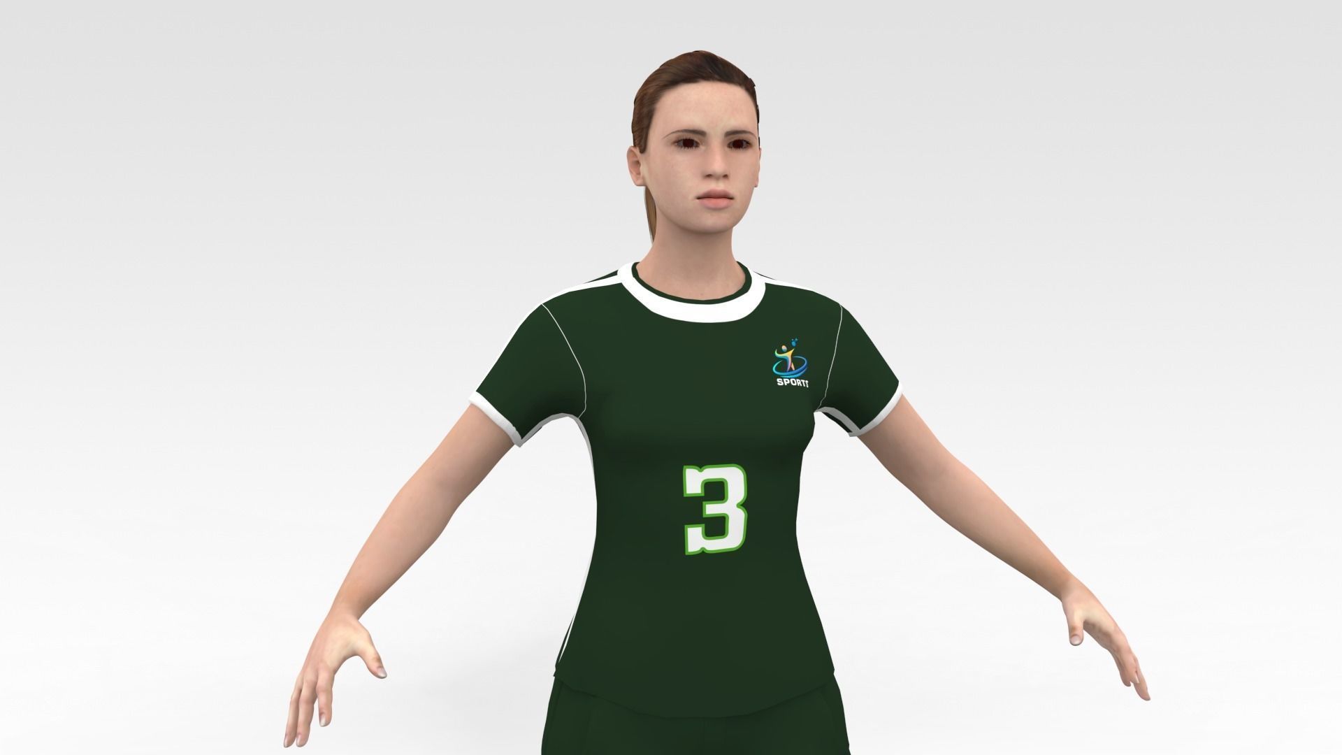 Female Volleyball Player 3D model_1