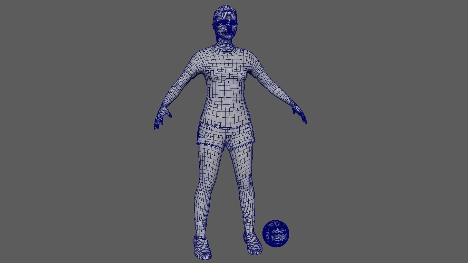 Female Volleyball Player 3D model_7