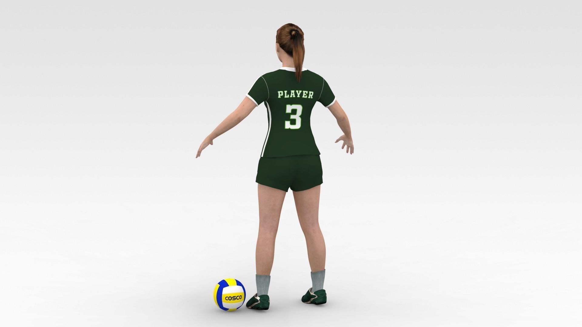Female Volleyball Player 3D model_3