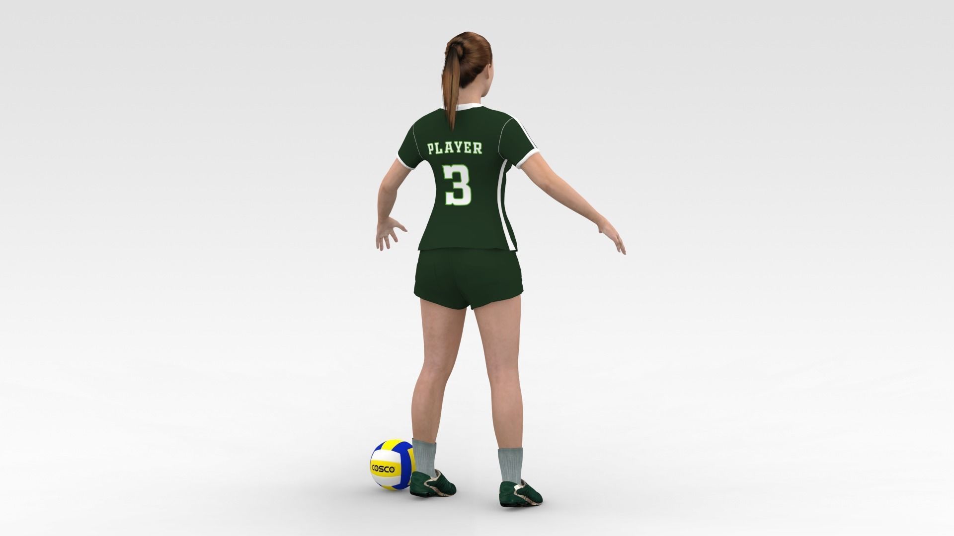 Female Volleyball Player 3D model_4
