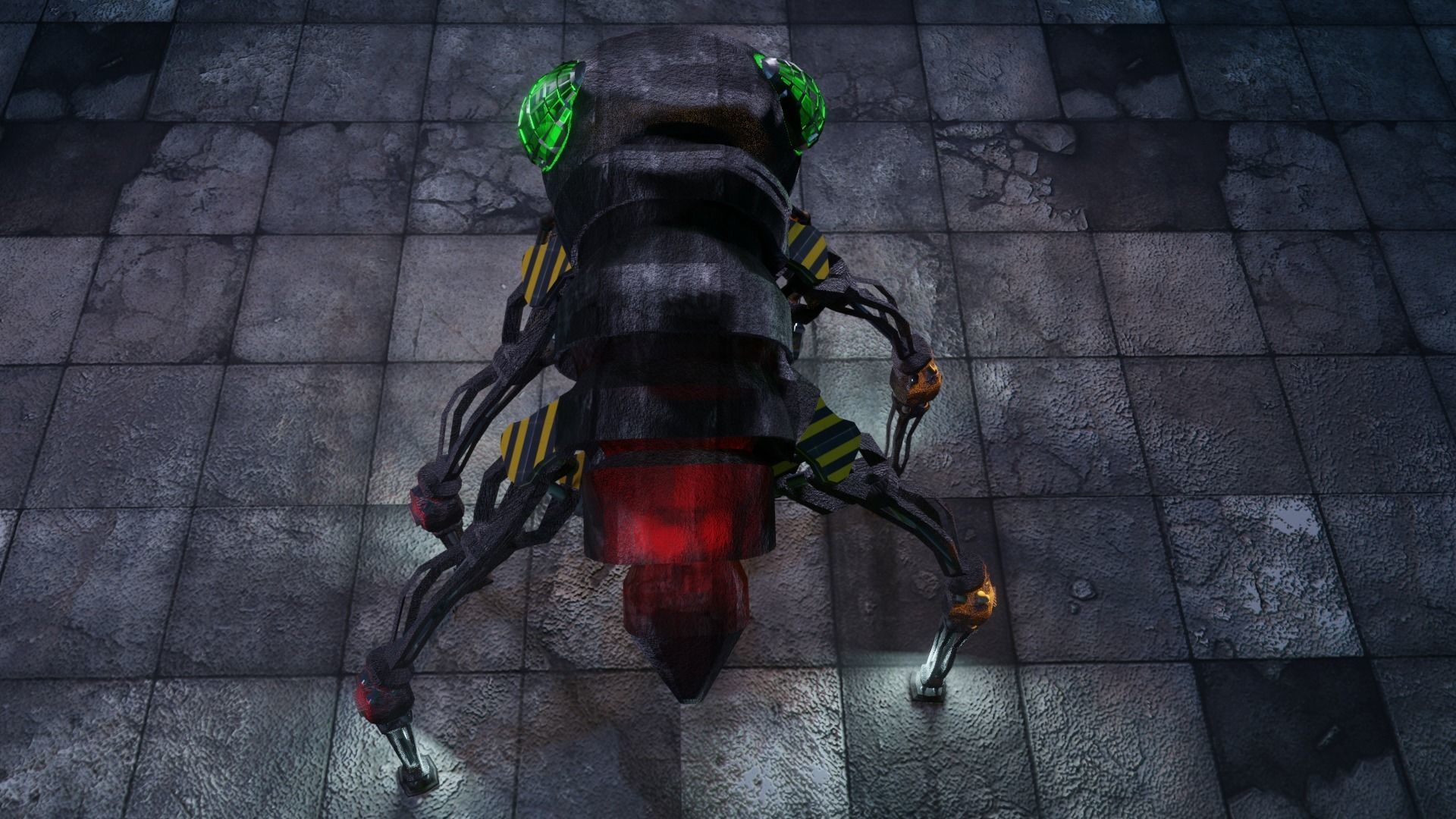 Harvester explorer insect Robot Sci-fi  Low-poly 3D model_4