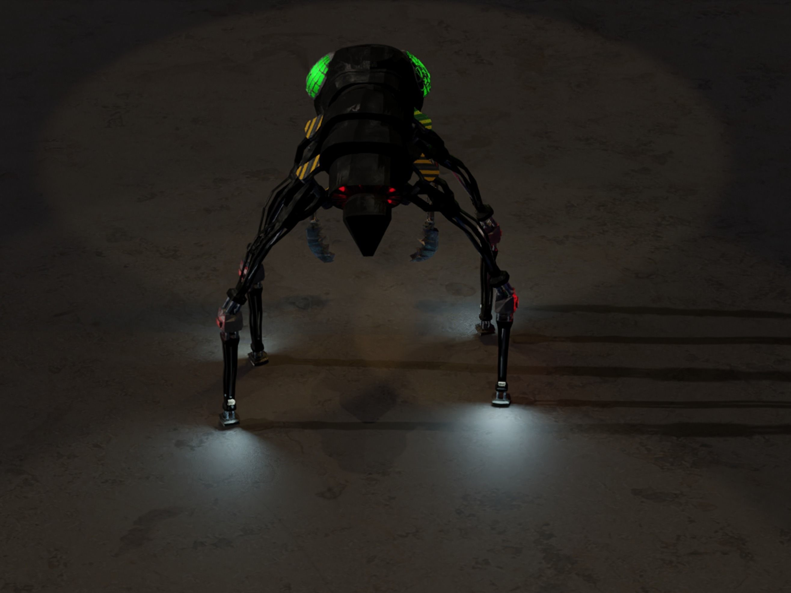 Harvester explorer insect Robot Sci-fi  Low-poly 3D model_11