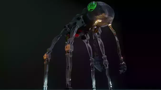 Harvester explorer insect Robot Sci-fi  Low-poly 3D model