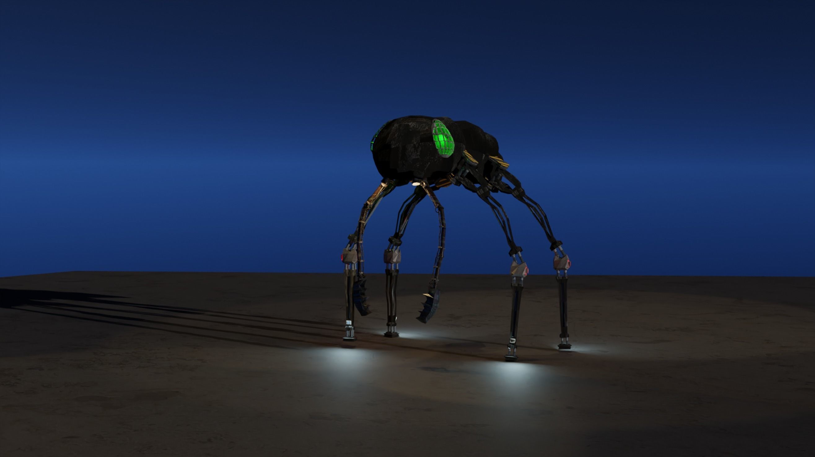 Harvester explorer insect Robot Sci-fi  Low-poly 3D model_7