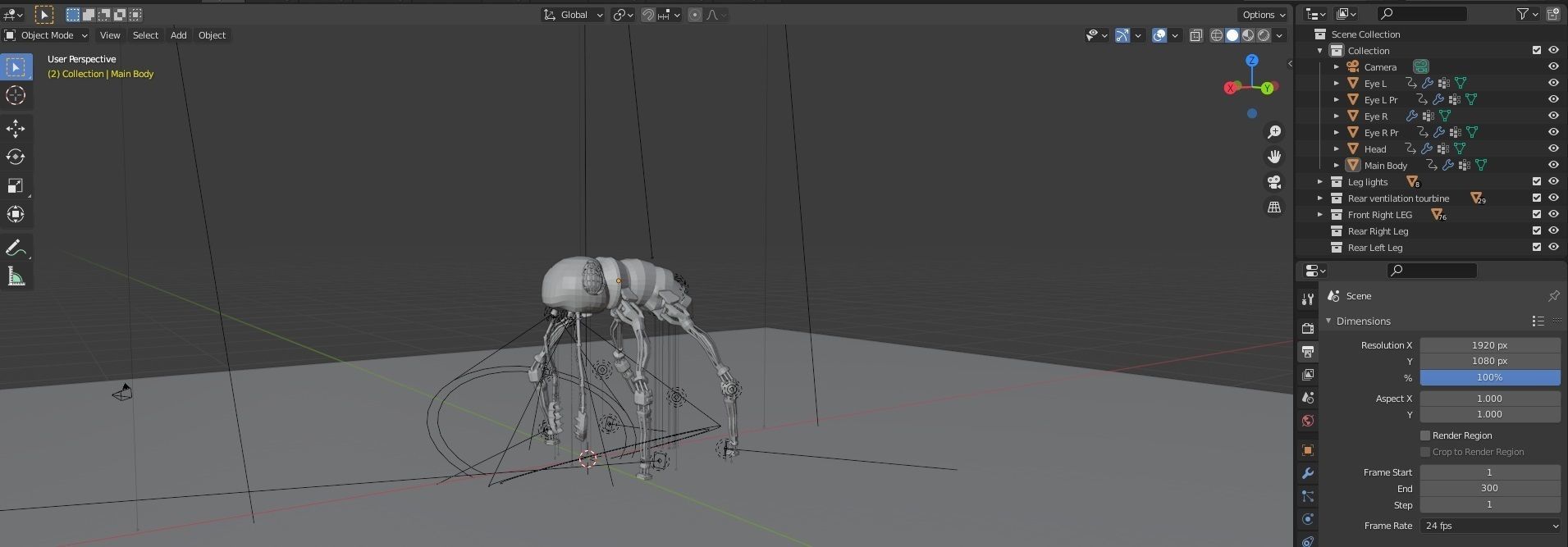 Harvester explorer insect Robot Sci-fi  Low-poly 3D model_15