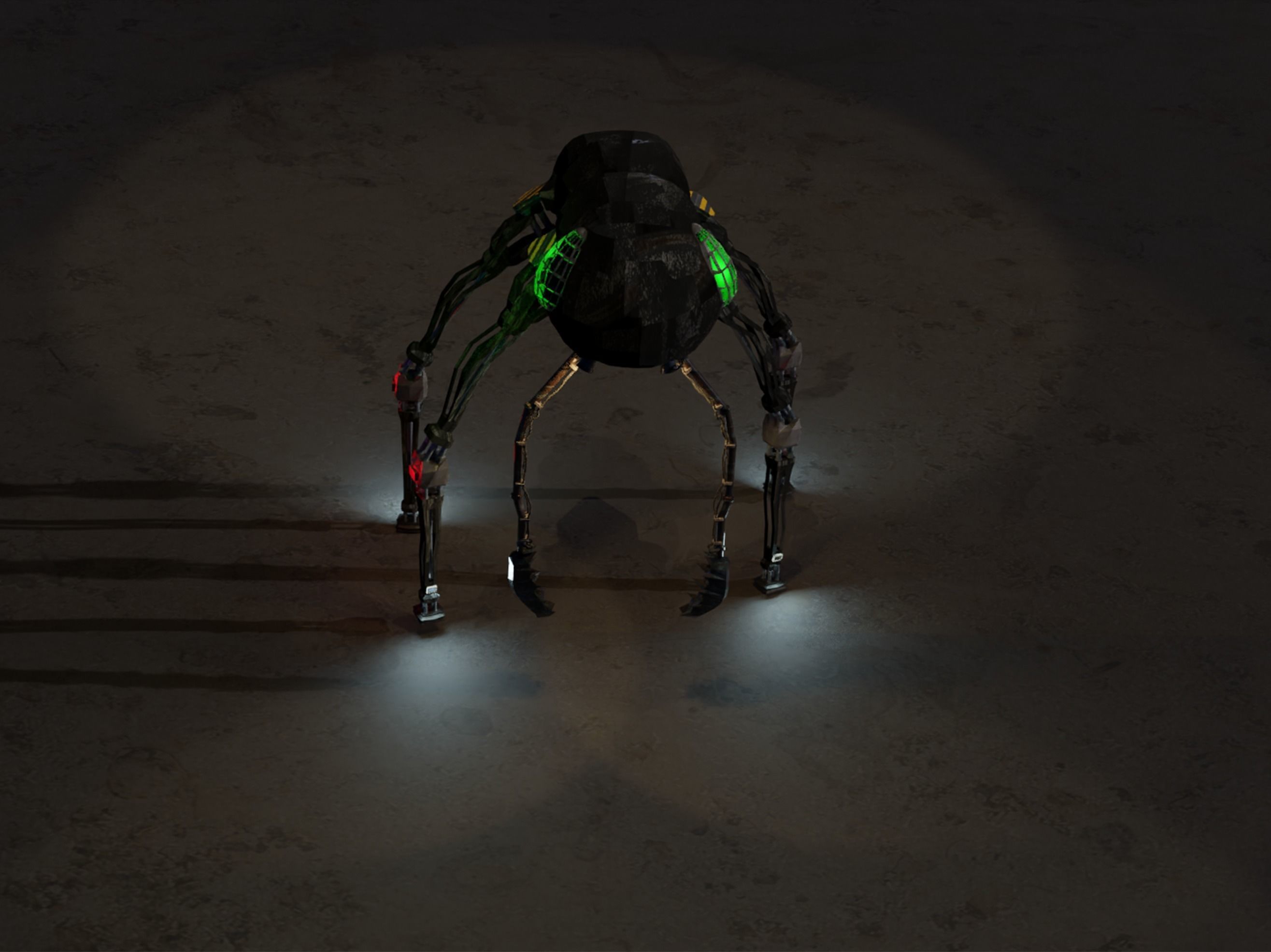 Harvester explorer insect Robot Sci-fi  Low-poly 3D model_10