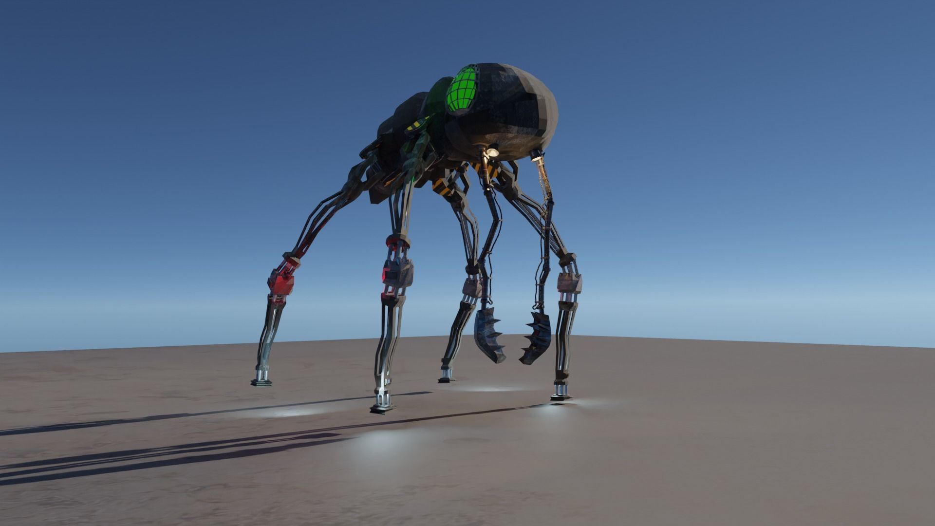 Harvester explorer insect Robot Sci-fi  Low-poly 3D model_8