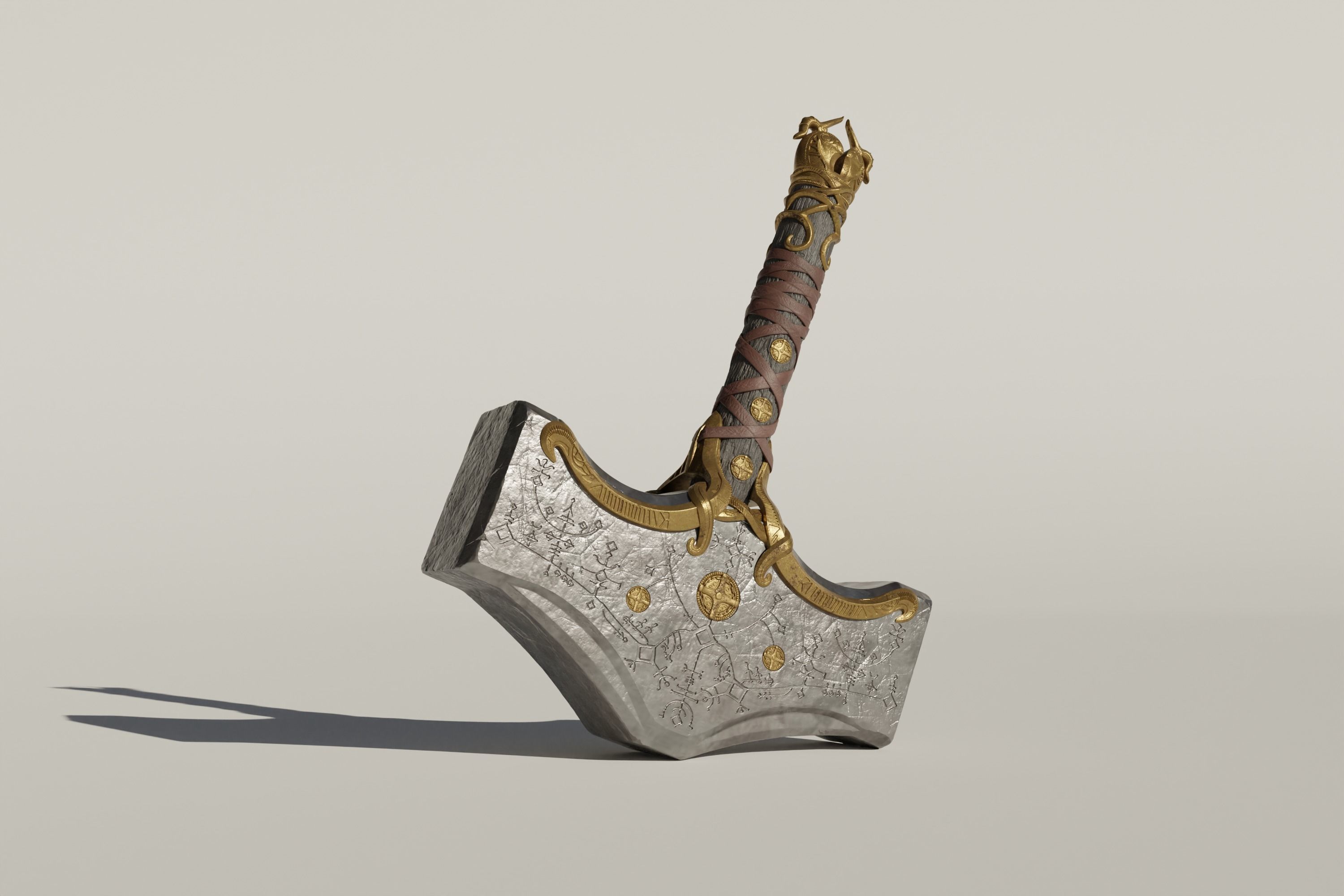 God of War - Thor mjolnir 3D print model_24