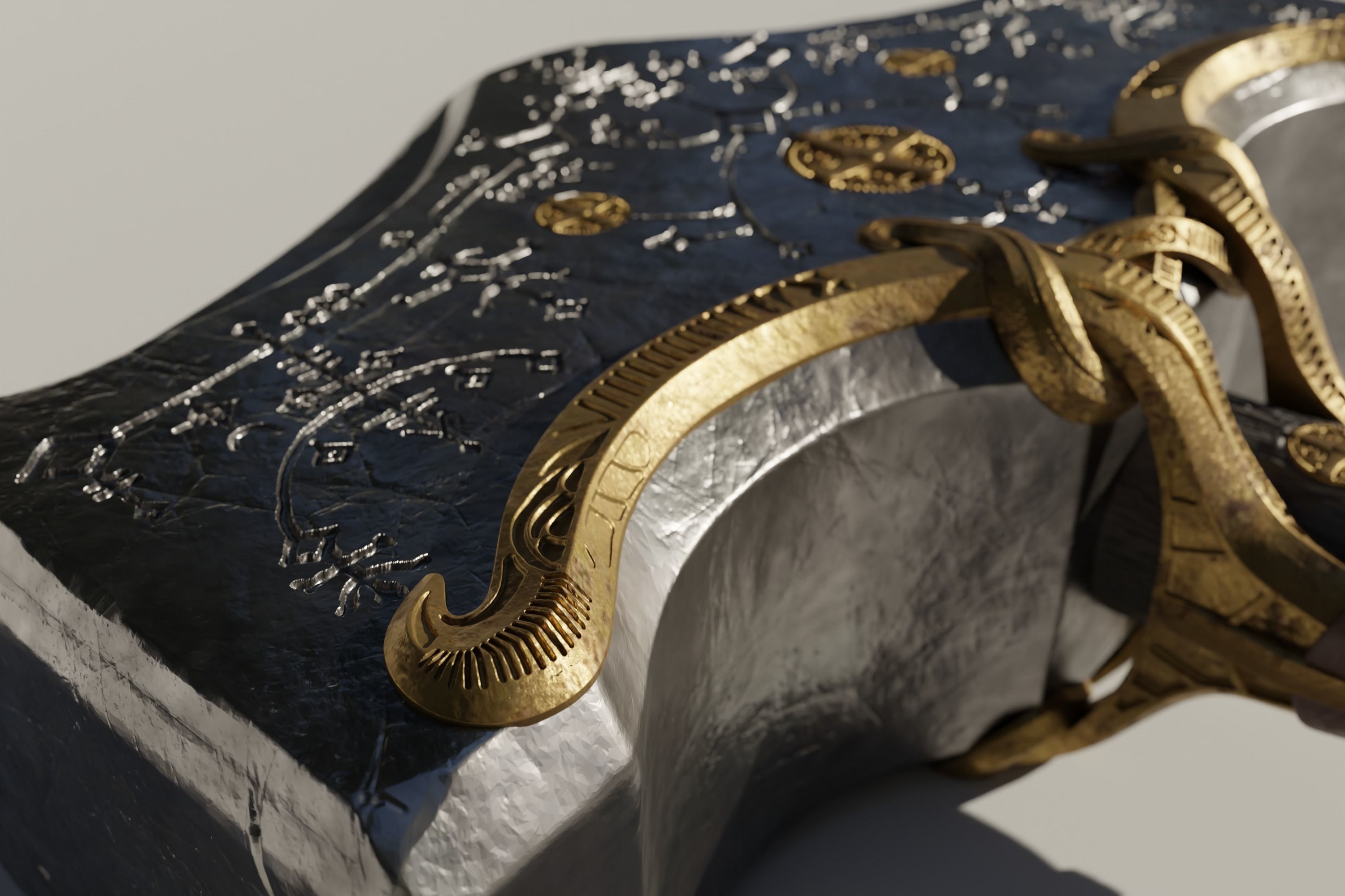 God of War - Thor mjolnir 3D print model_16