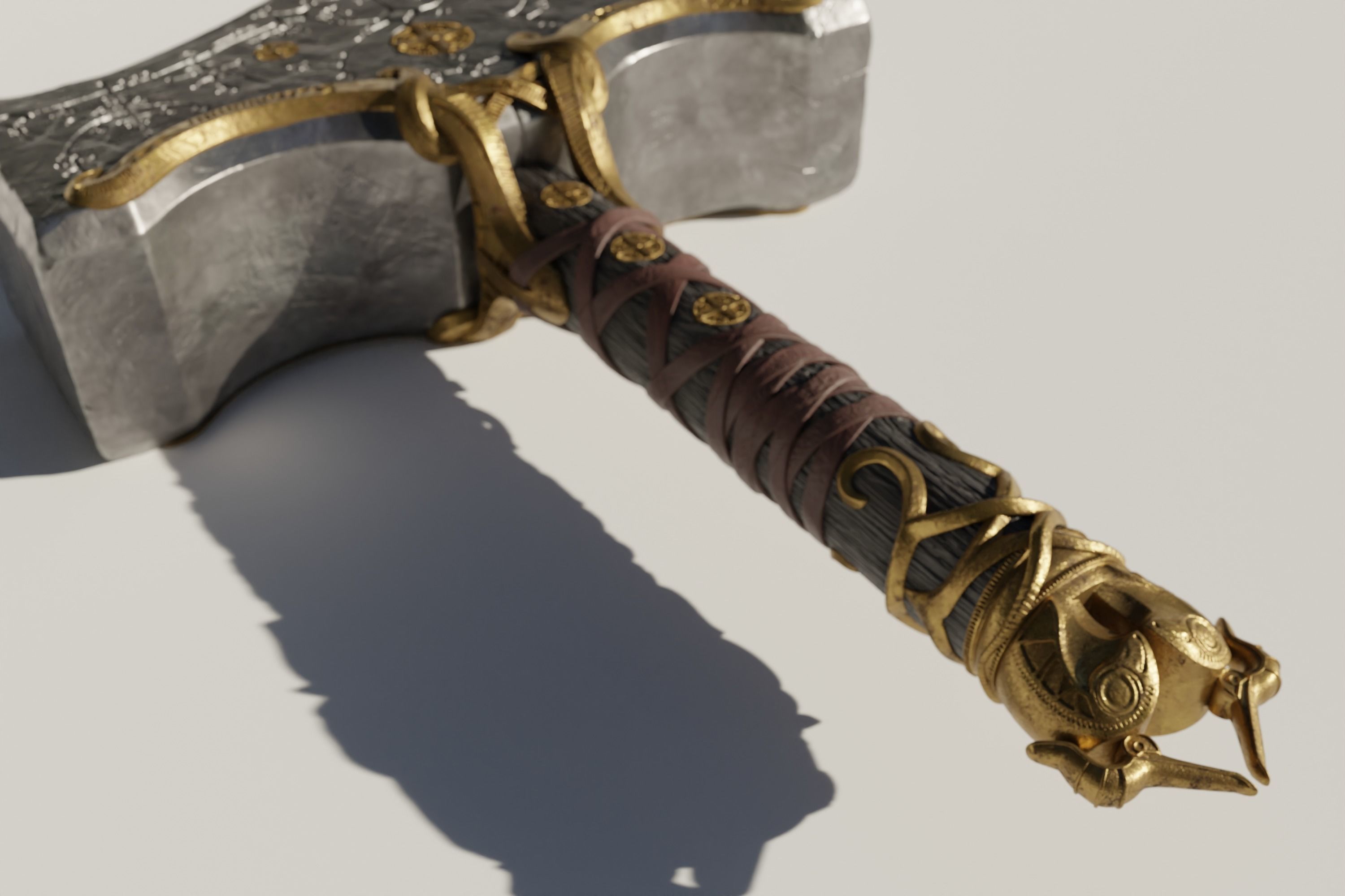 God of War - Thor mjolnir 3D print model_12