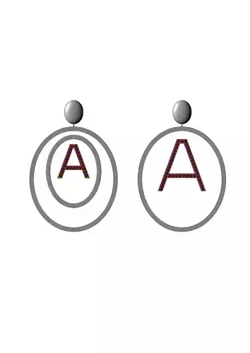 YD169 pair of earrings with letter