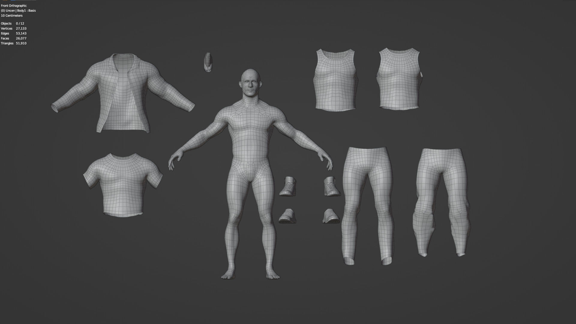 Casual male- modular rigged game ready low-poly 3d model Low-poly 3D model_19