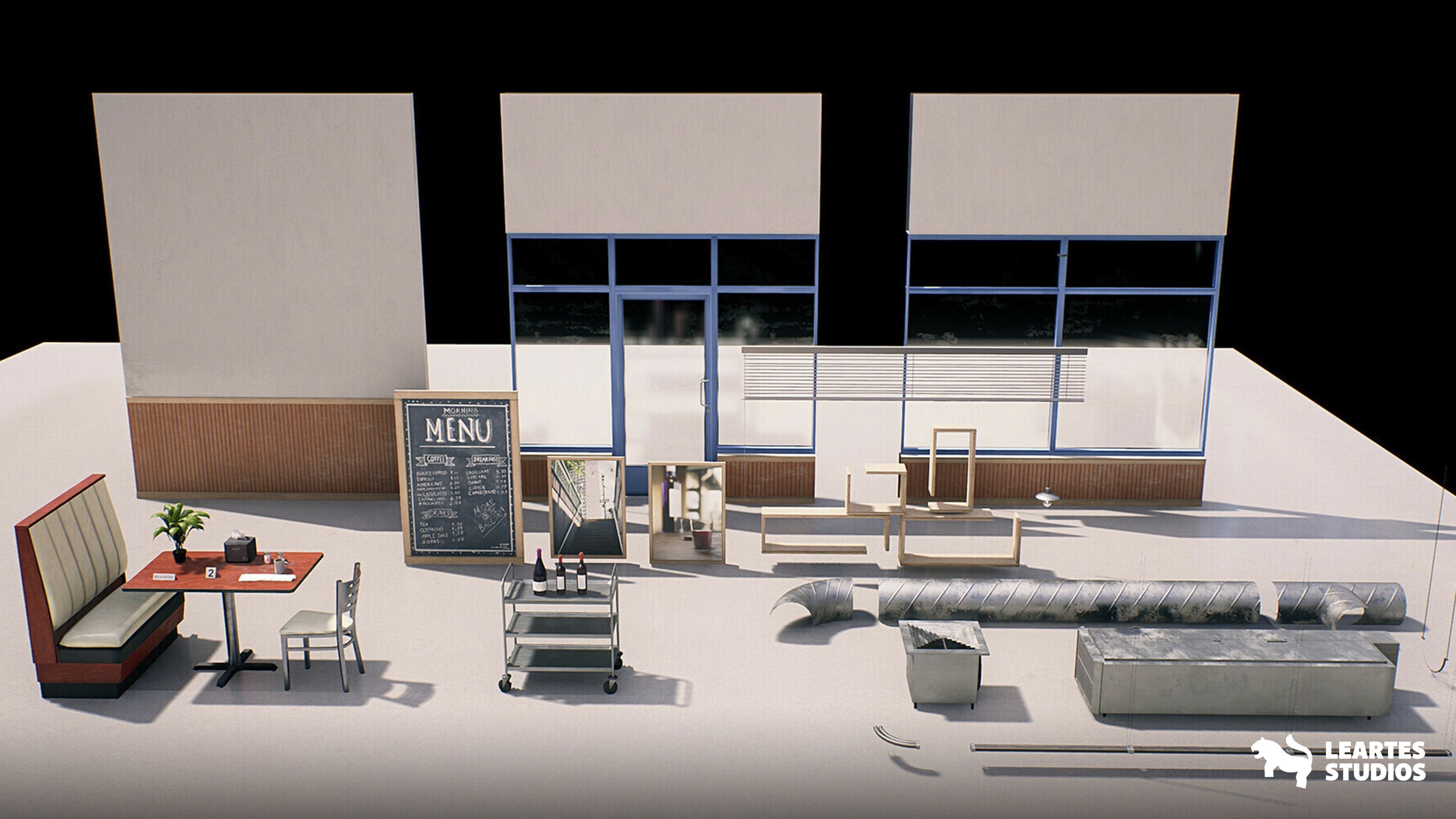 Coffee Shop Environment 3D model_8