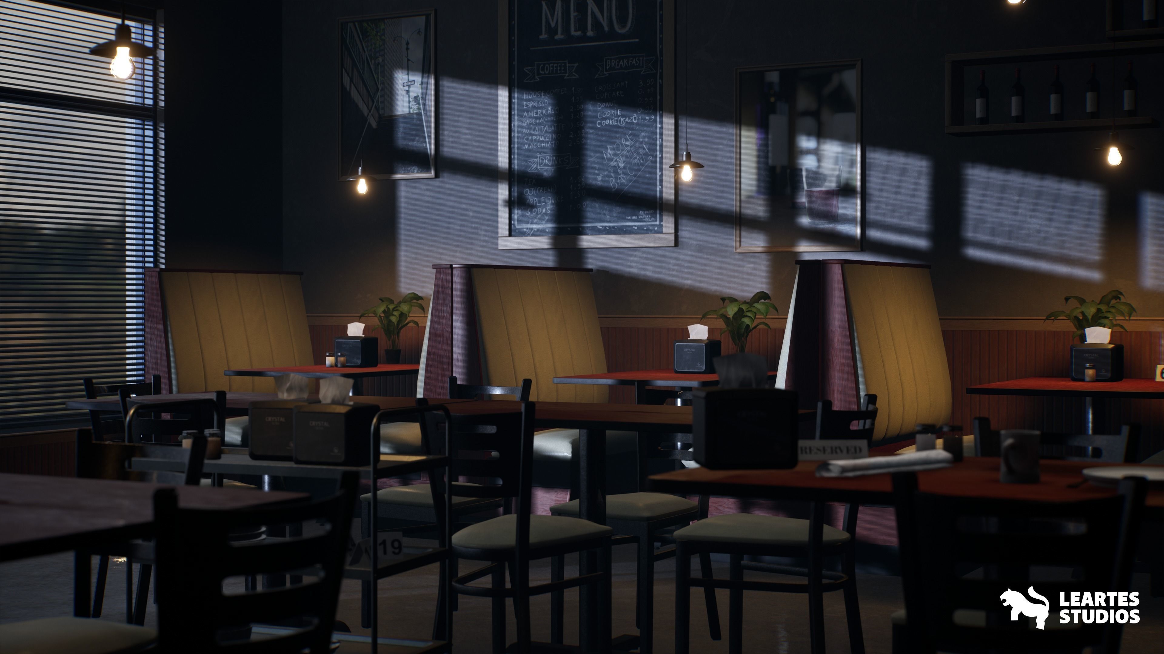 Coffee Shop Environment 3D model_3
