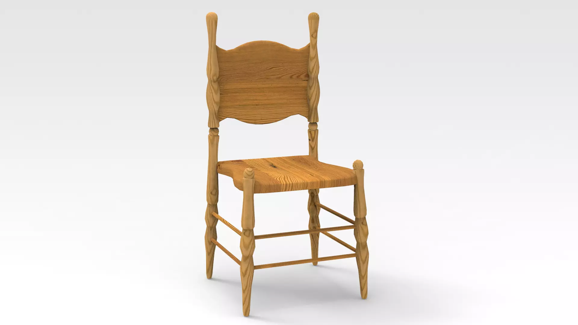 Wooden Armed Chair 3D model