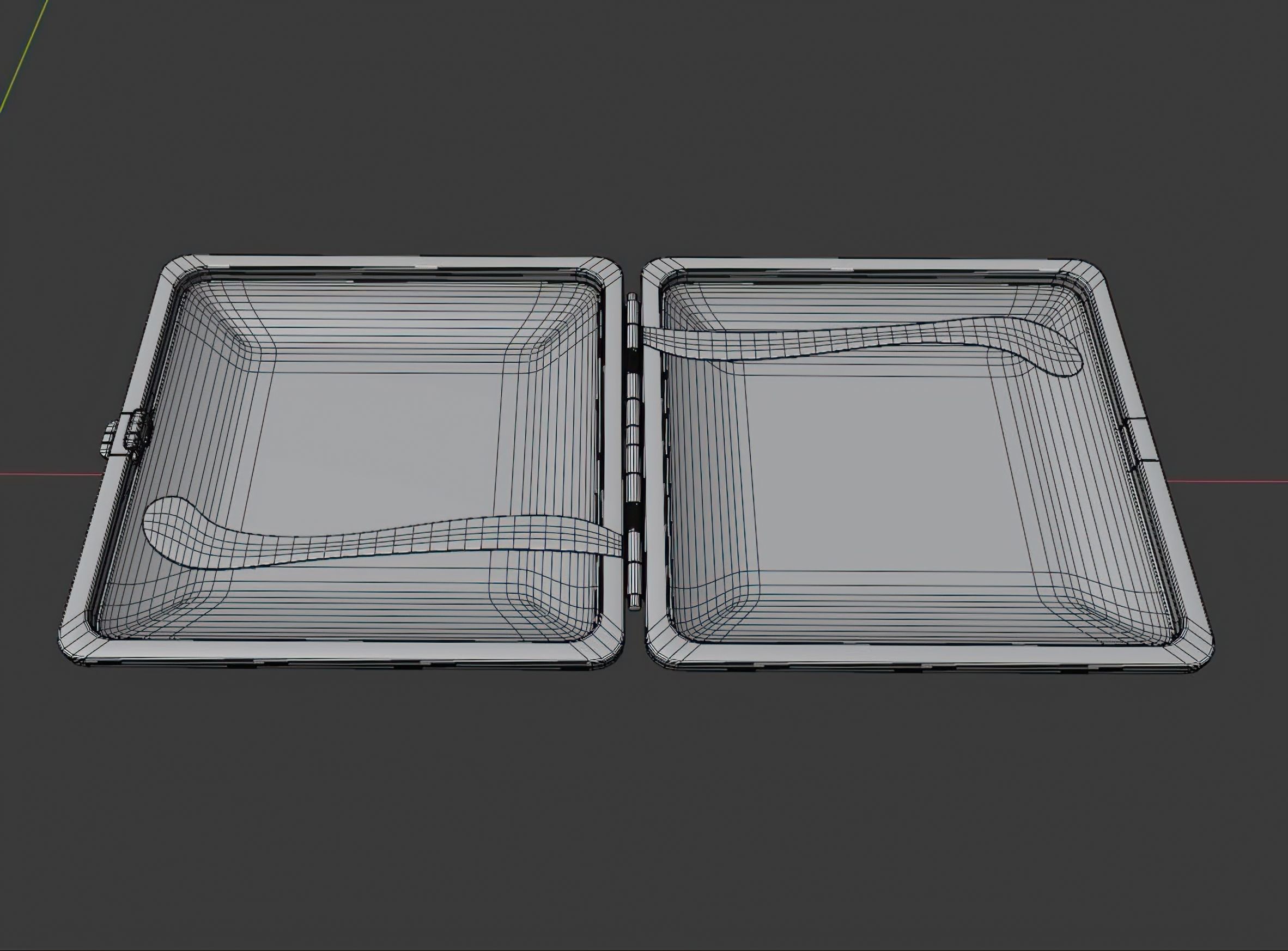 Cigarette Case Metal Closed and Open With 2 Color Low-poly 3D model_9