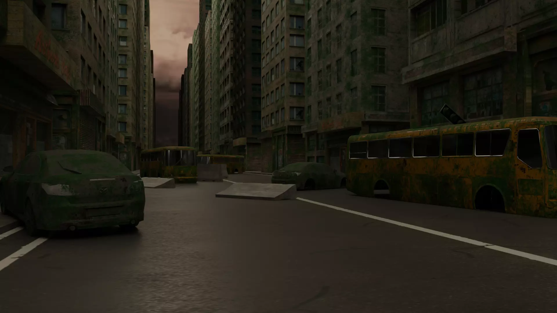 Abandoned Street 3D model_0