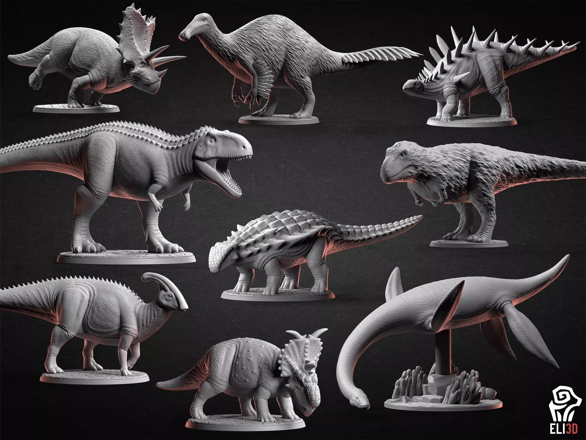 Dinosaur Bundle 2 - Dino Models for 3D-Printing 3D print model