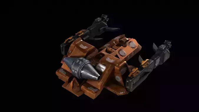 Scifi Harmer Vester machine  Low-poly 3D model