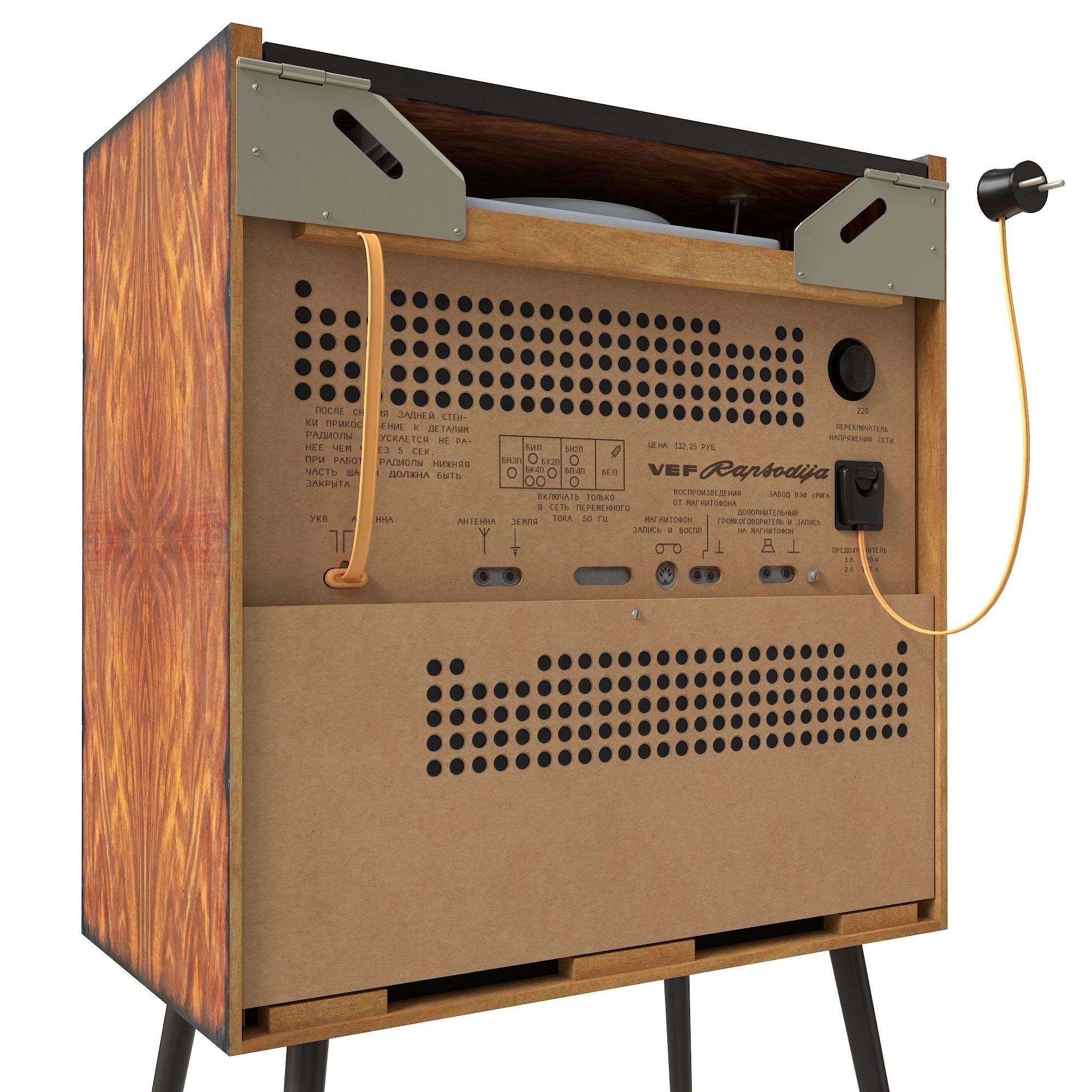 Radiogram VEF-Rapsodija Low-poly 3D model_19
