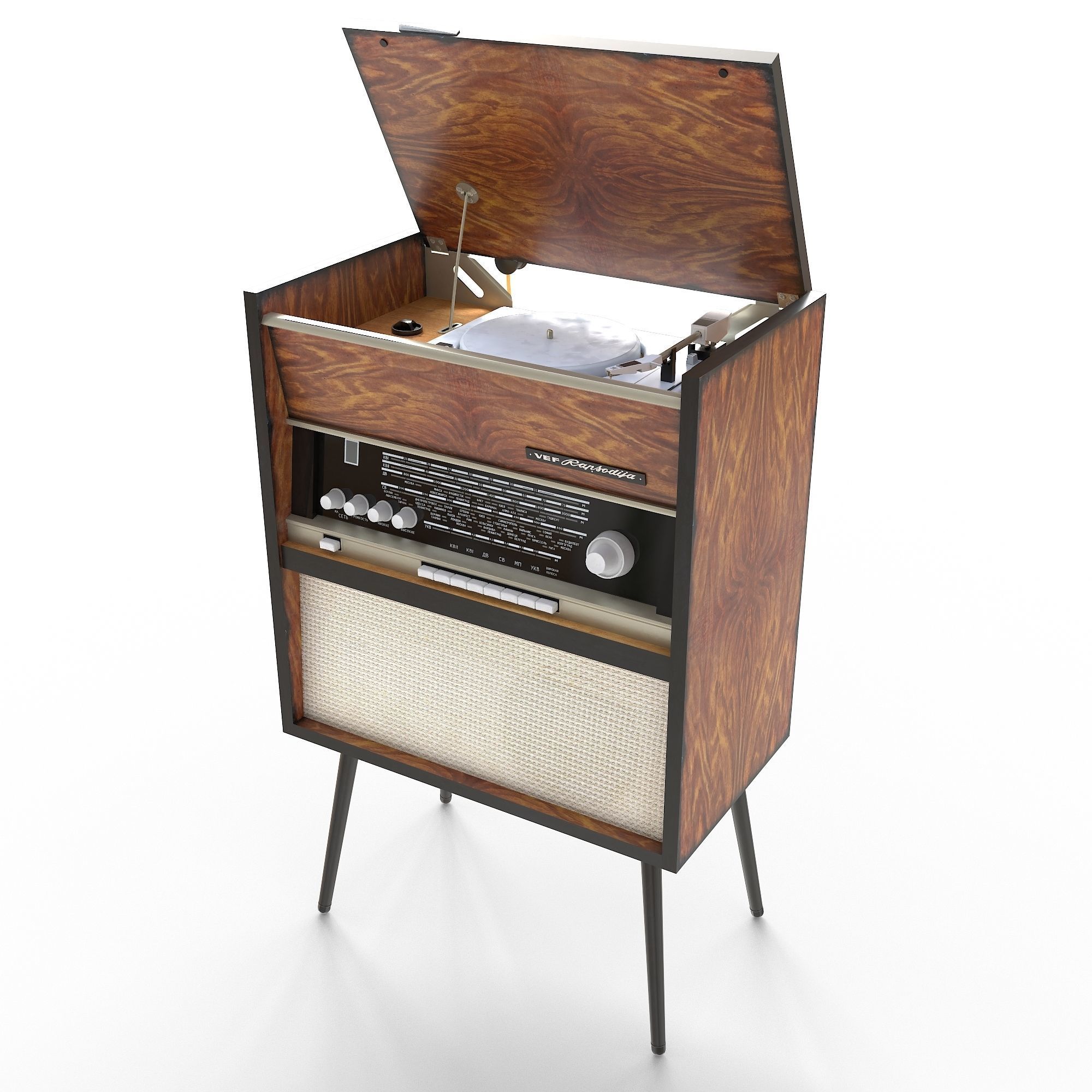 Radiogram VEF-Rapsodija Low-poly 3D model_12