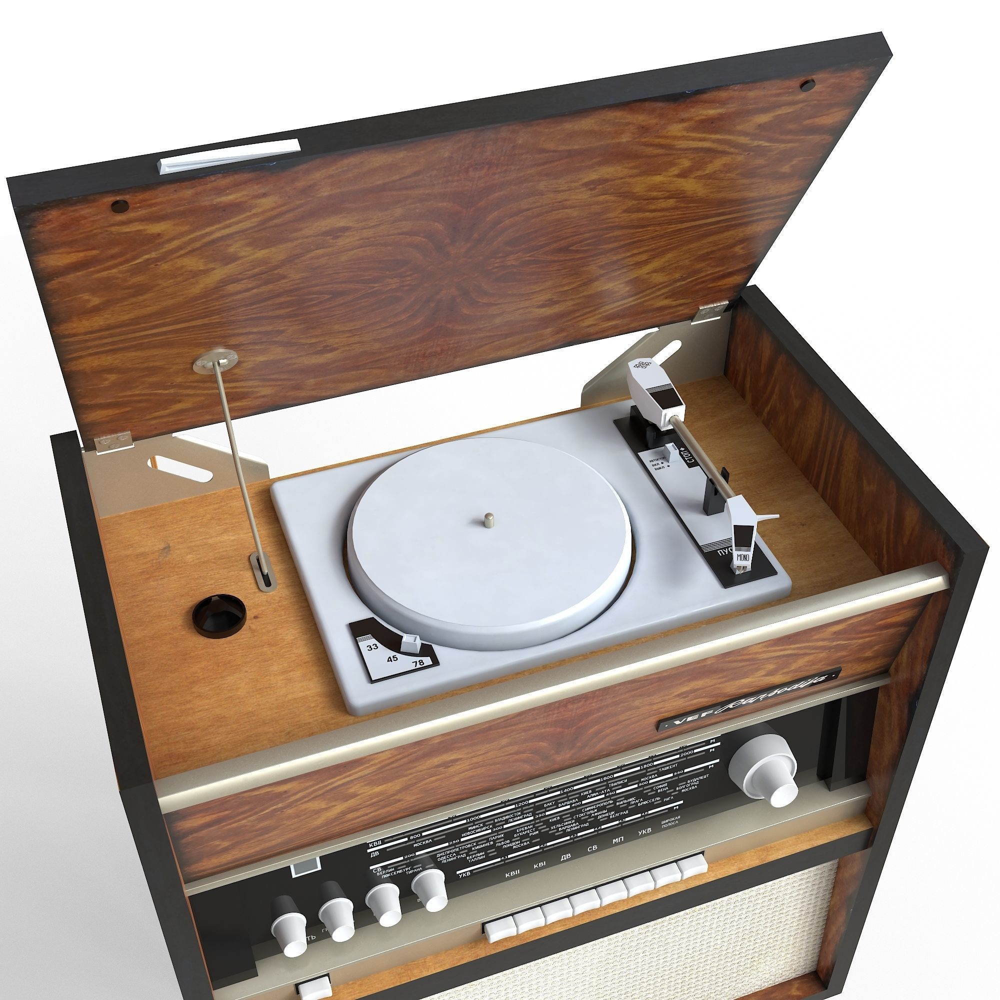 Radiogram VEF-Rapsodija Low-poly 3D model_15
