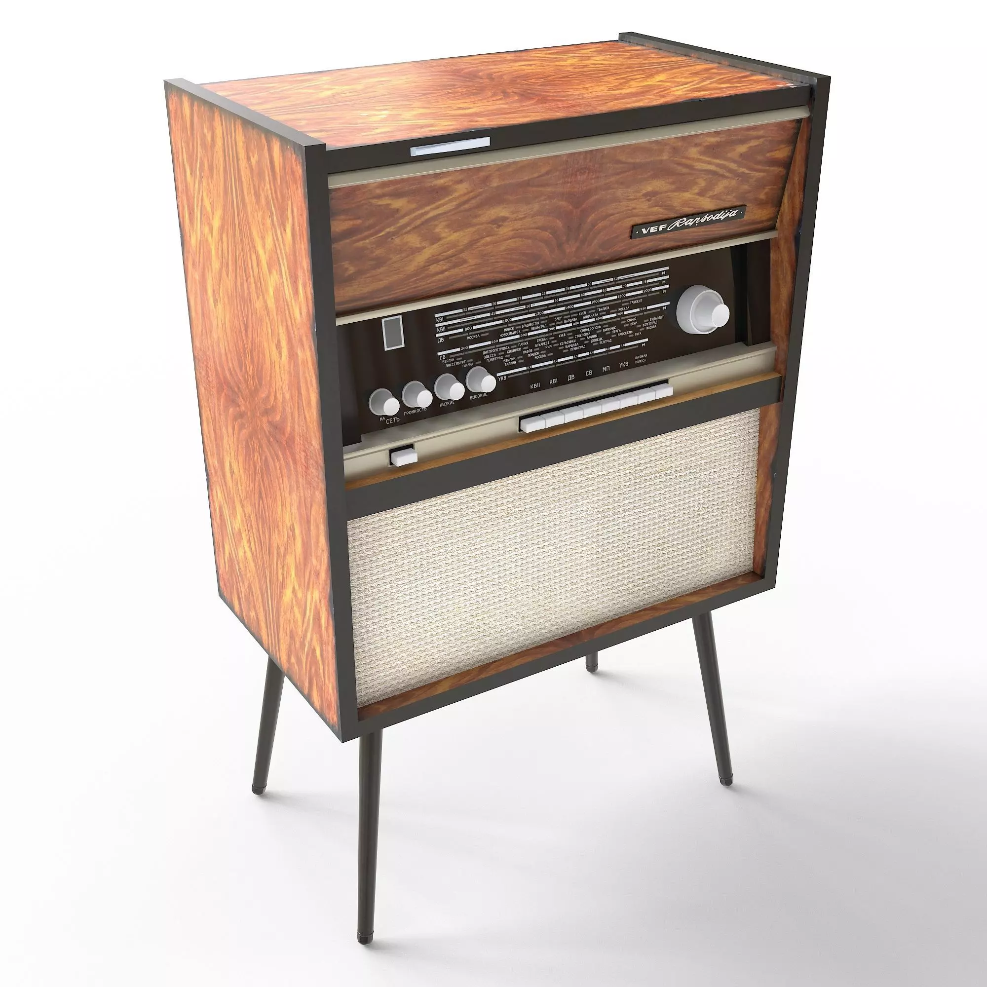 Radiogram VEF-Rapsodija Low-poly 3D model_0