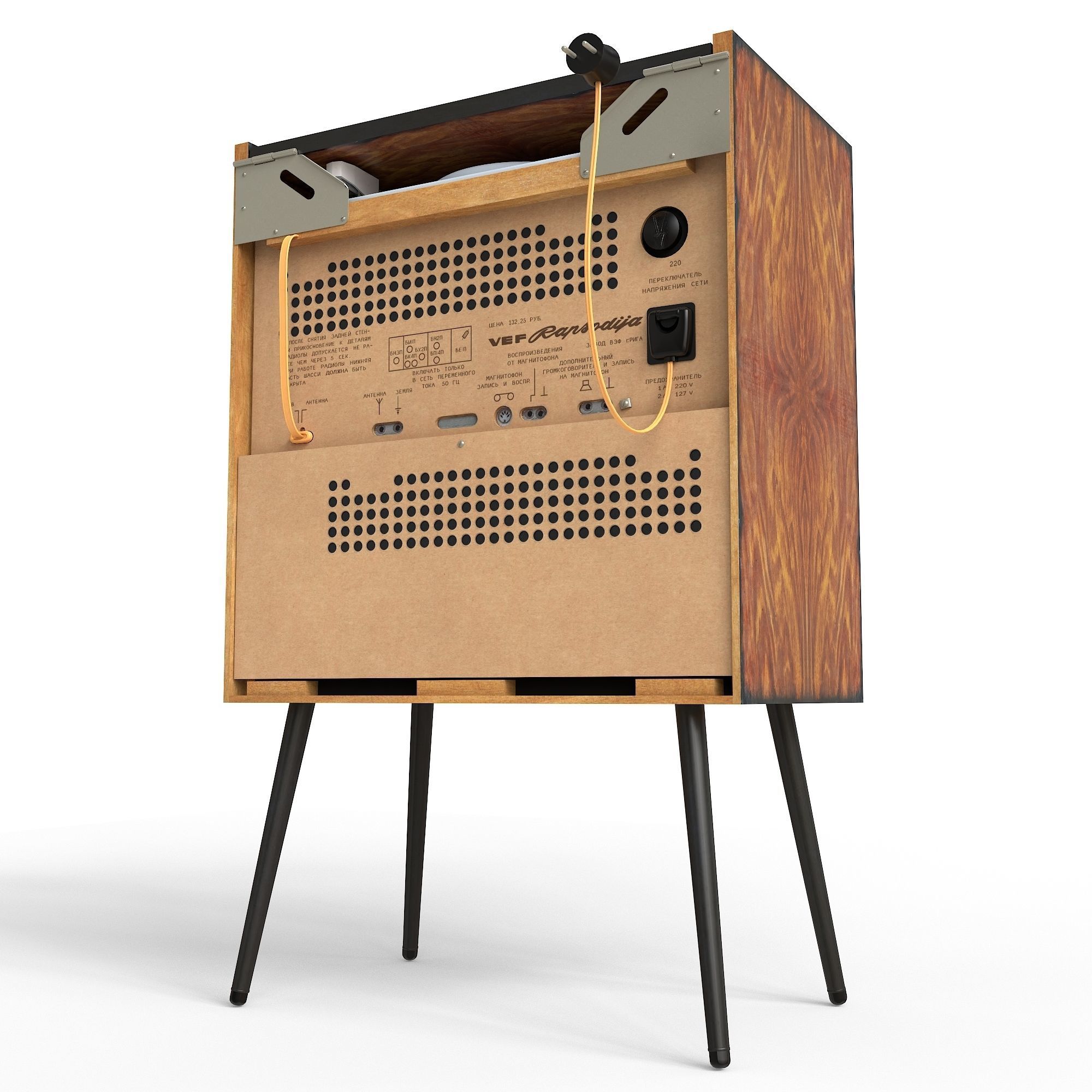 Radiogram VEF-Rapsodija Low-poly 3D model_6