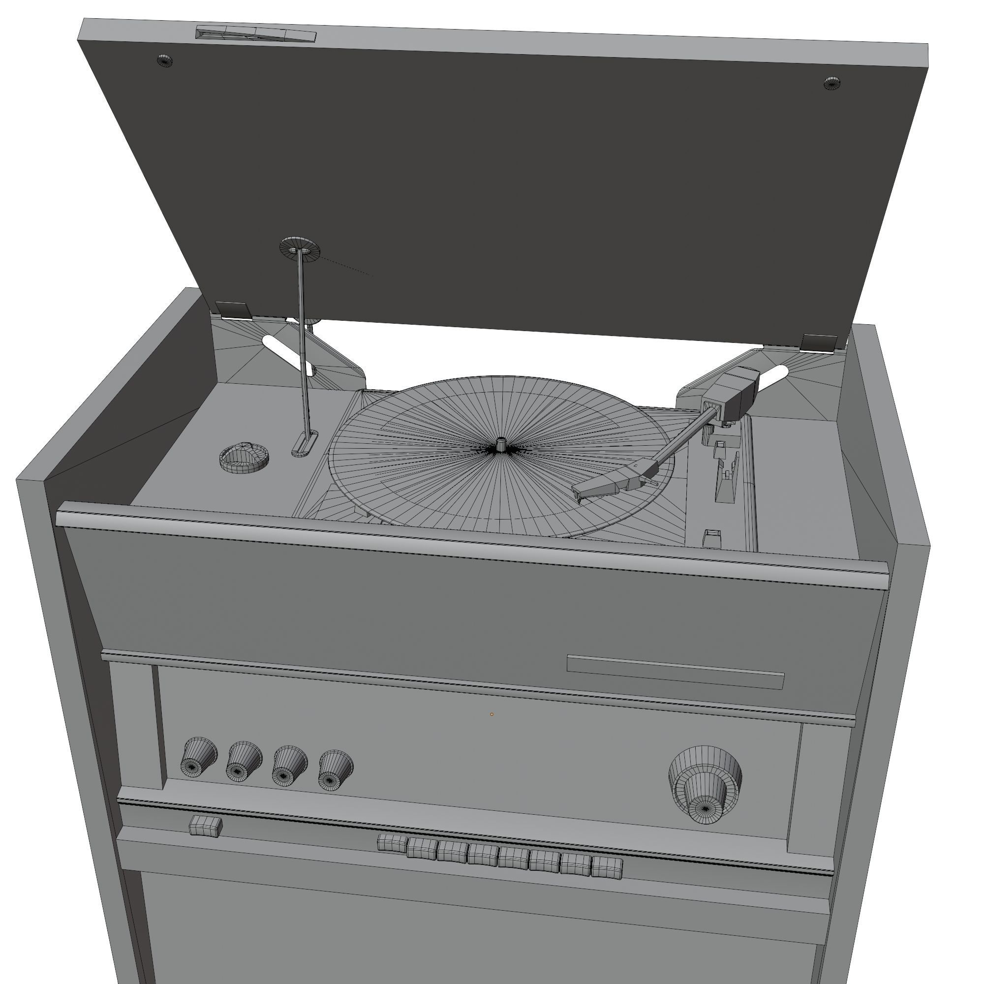 Radiogram VEF-Rapsodija Low-poly 3D model_11